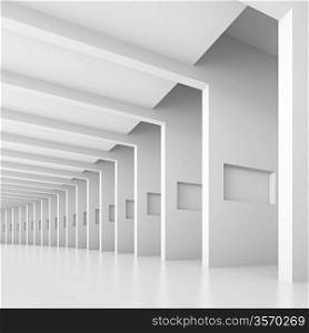 3d White Abstract Hall Design