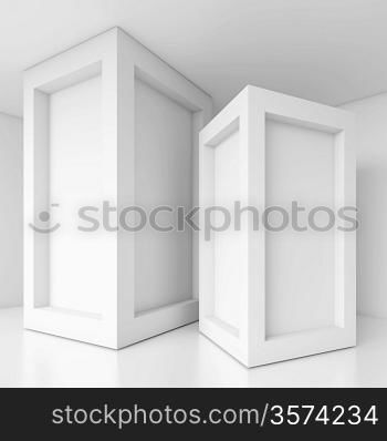 3d White Abstract Interior Background