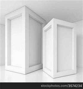 3d White Abstract Interior Background