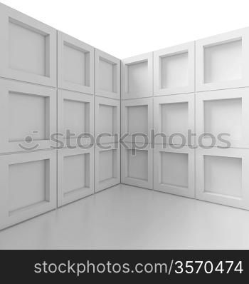 3d White Abstract Interior Concept