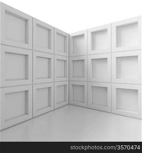 3d White Abstract Interior Concept