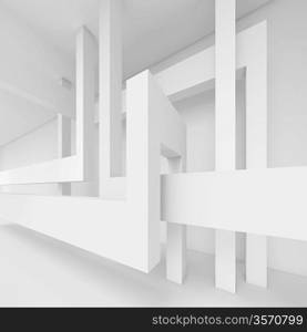 3d White Abstract Interior Design