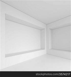3d White Abstract Interior Design