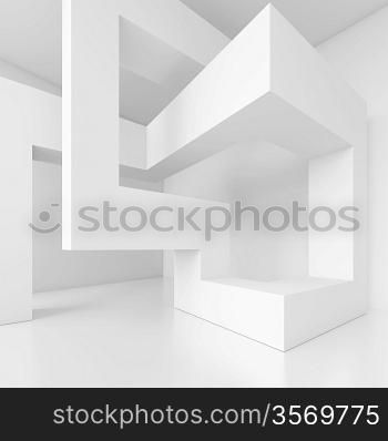 3d White Building Blocks Design