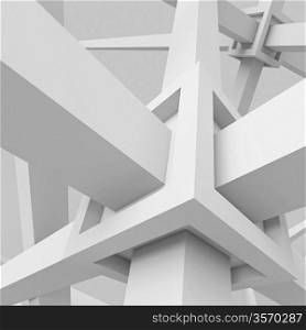 3d White Futuristic Architecture Background