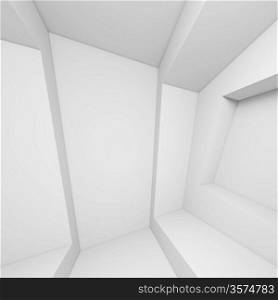 3d White Futuristic Interior Design