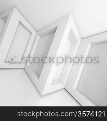 3d White Interior Decoration Background