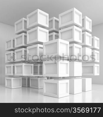 3d White Modern Architecture Background