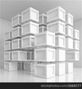 3d White Modern Architecture Background