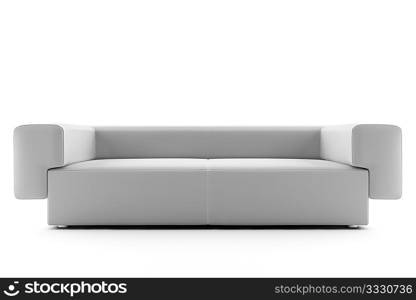 3d white sofa isolated on white background