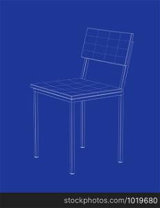 3d wire-frame model of dining chair