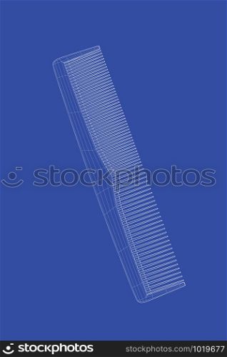 3d wire-frame model of hair comb