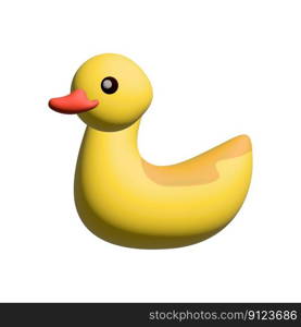 3D yellow duck on a white background - 3D image. 3D yellow duck on a white background