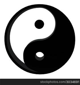 3D Yin Yang. 3D yin yang on a white background