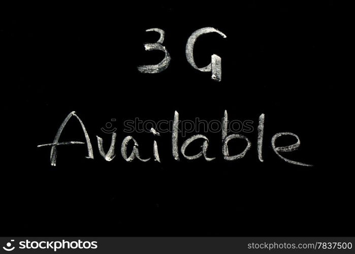 3G Available written with chalk on a blackboard