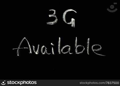 3G Available written with chalk on a blackboard