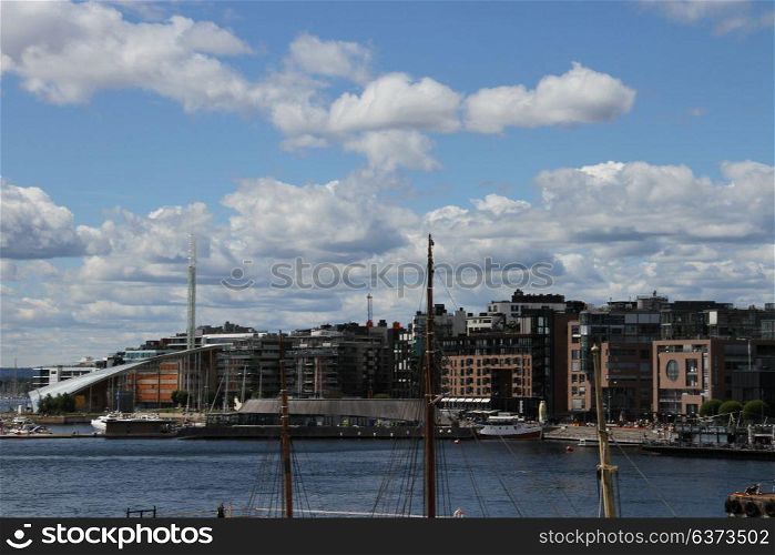4/4/2017: Oslo, Norway: View of city of norway, city docks