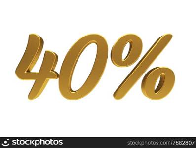 40 percent off. Discount 40. 3D illustration