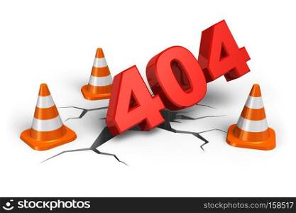404 webpage error concept isolated on white background