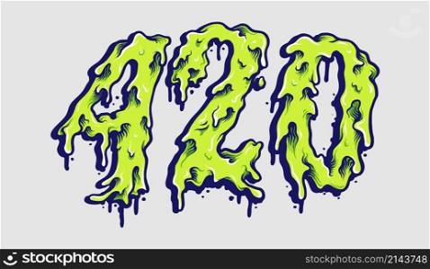 420 Cannabis Melt Typeface Vector illustrations for your work Logo, mascot merchandise t-shirt, stickers and Label designs, poster, greeting cards advertising business company or brands.