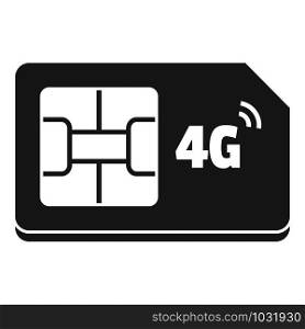 4g sim card icon. Simple illustration of 4g sim card vector icon for web design isolated on white background. 4g sim card icon, simple style
