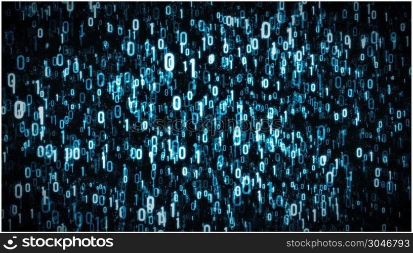 4k Abstract Technology Binary Digits Background Loop