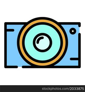 4k action camera icon. Outline 4k action camera vector icon color flat isolated. 4k action camera icon color outline vector