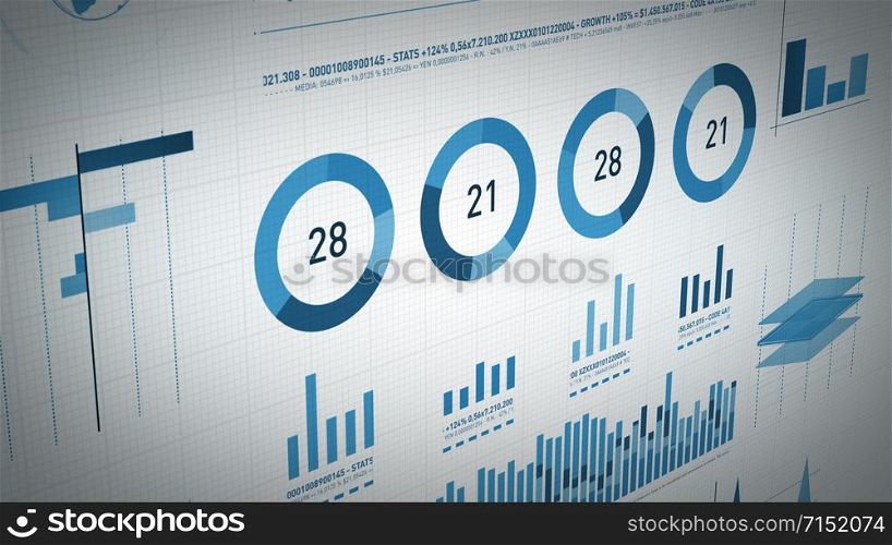 4k animation of a set of design business and market data analysis and reports, with infographics, bar stats, charts and diagrams. Business Statistics, Market Data And Infographics Layout