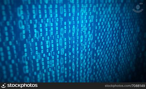 4k animation of an abstract computer electronics background with binary data code digits and numbers on screen falling. Computer Binary Code Data Falling Loop/
