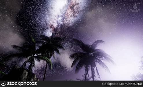 4K Astro of Milky Way Galaxy over Tropical Rainforest. Elements of this image furnished by NASA. 4K Astro of Milky Way Galaxy over Tropical Rainforest.