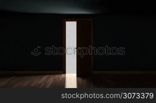 4K Door Opening with transparency alpha channel. You can replace background.