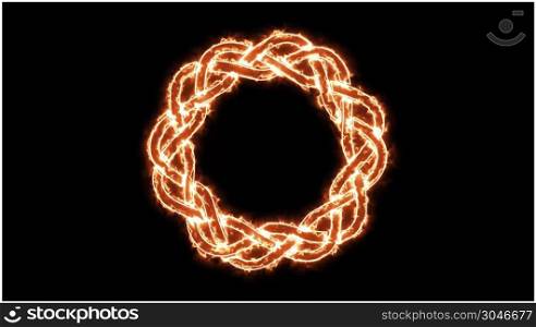 4k Fire Celtic Symbol Spinning Loop