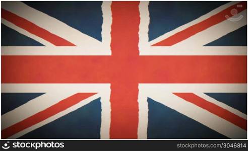4k United Kingdom Flag Background Loop With Glitch Fx