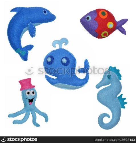 5 Felt toys sea animals