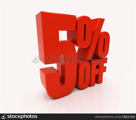 5 percent off. Discount 5. 3D illustration