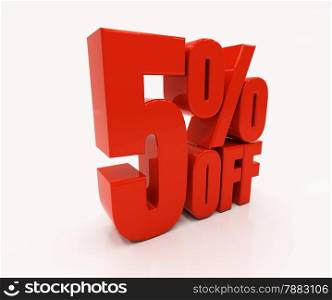 5 percent off. Discount 5. 3D illustration