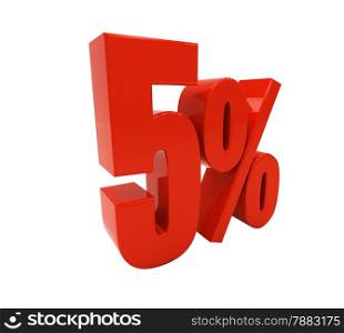 5 percent off isolated on white. Discount 5. 3D illustration