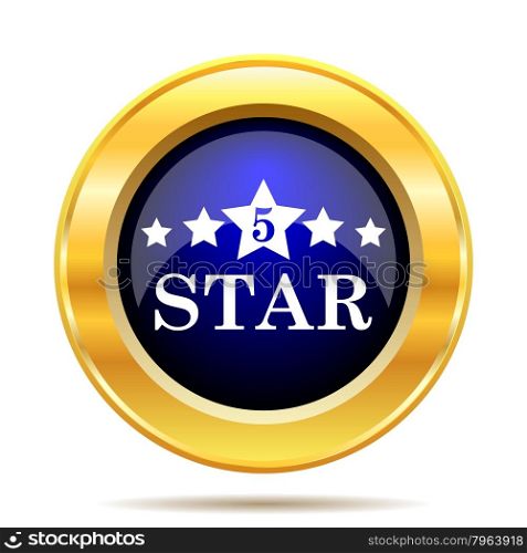 5 star icon. Internet button on white background.
