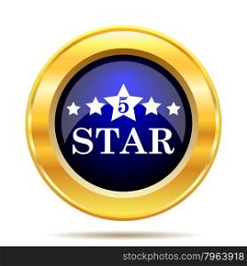5 star icon. Internet button on white background.