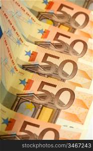 50 euro banknotes macro close up