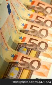 50 euro banknotes macro close up
