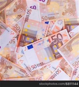 50 Euro, seamless background - pile of money