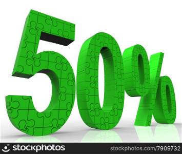 50% Sign Shows Sales Discount And Promotions&#xA;