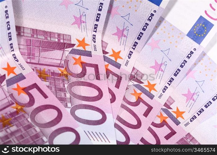 500 euro banknotes macro close up