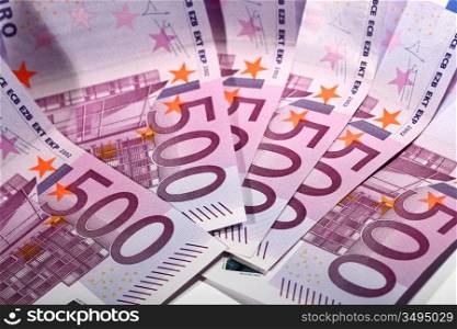 500 euro banknotes macro close up
