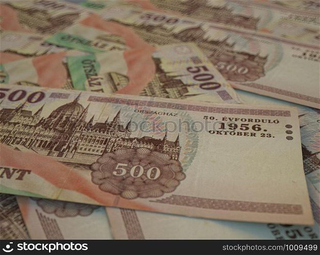 500 Hungarian Forints, business background. HUF. Closeup photo. Money of Hungary, financial background. HUF. Macro shot