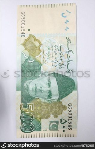 500 rupees Pakistani currency note