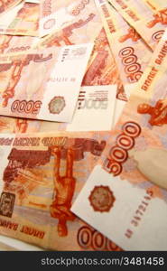 5000 rubles macro background