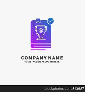 554, Book, dominion, leader, rule, rules Purple Business Logo Template. Place for Tagline.. Vector EPS10 Abstract Template background