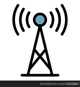5G antenna icon. Outline 5G antenna vector icon color flat isolated. 5G antenna icon color outline vector